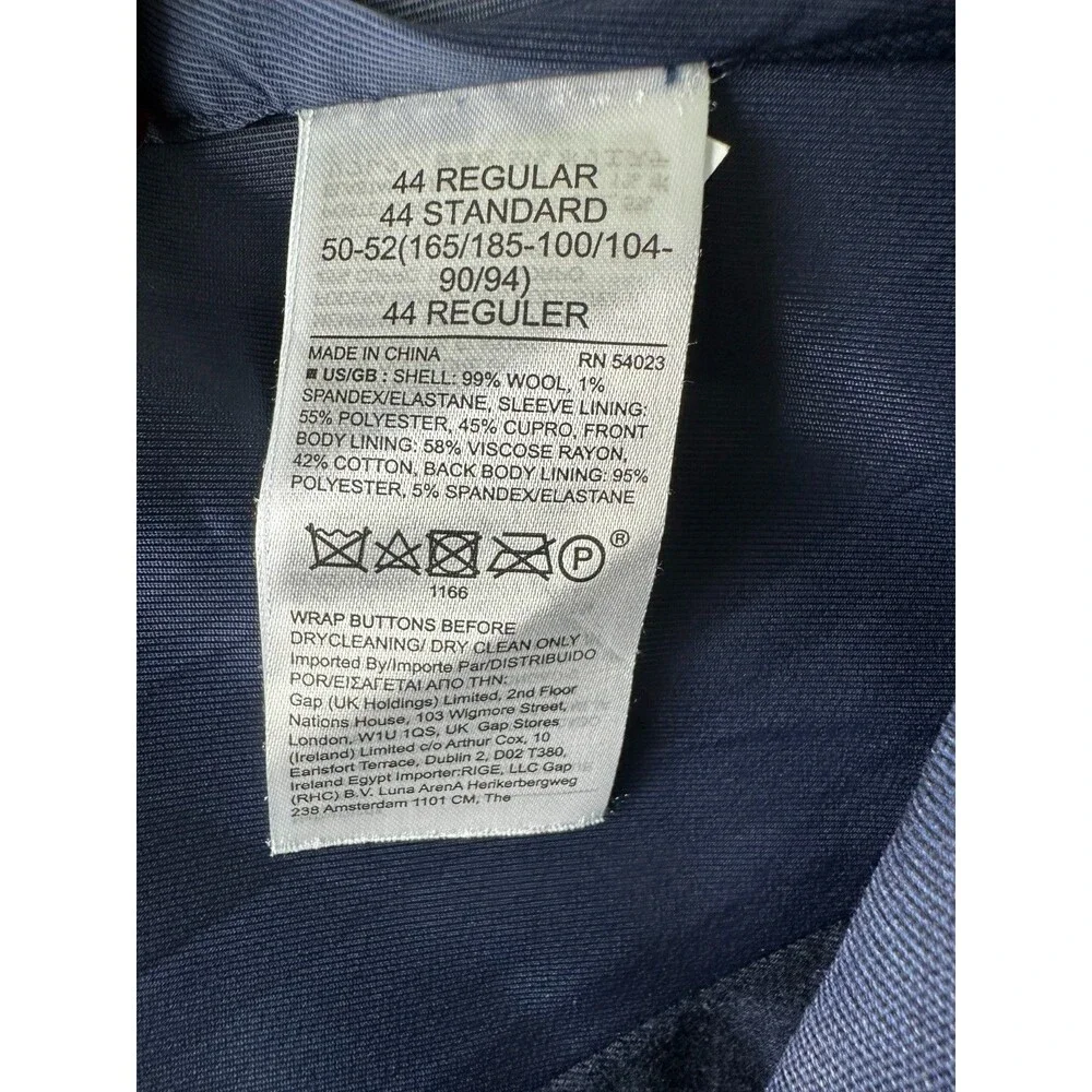 Banana Republic Men’s 44R Blue Wool Blazer Italian Fabric Stretch Sport Coat